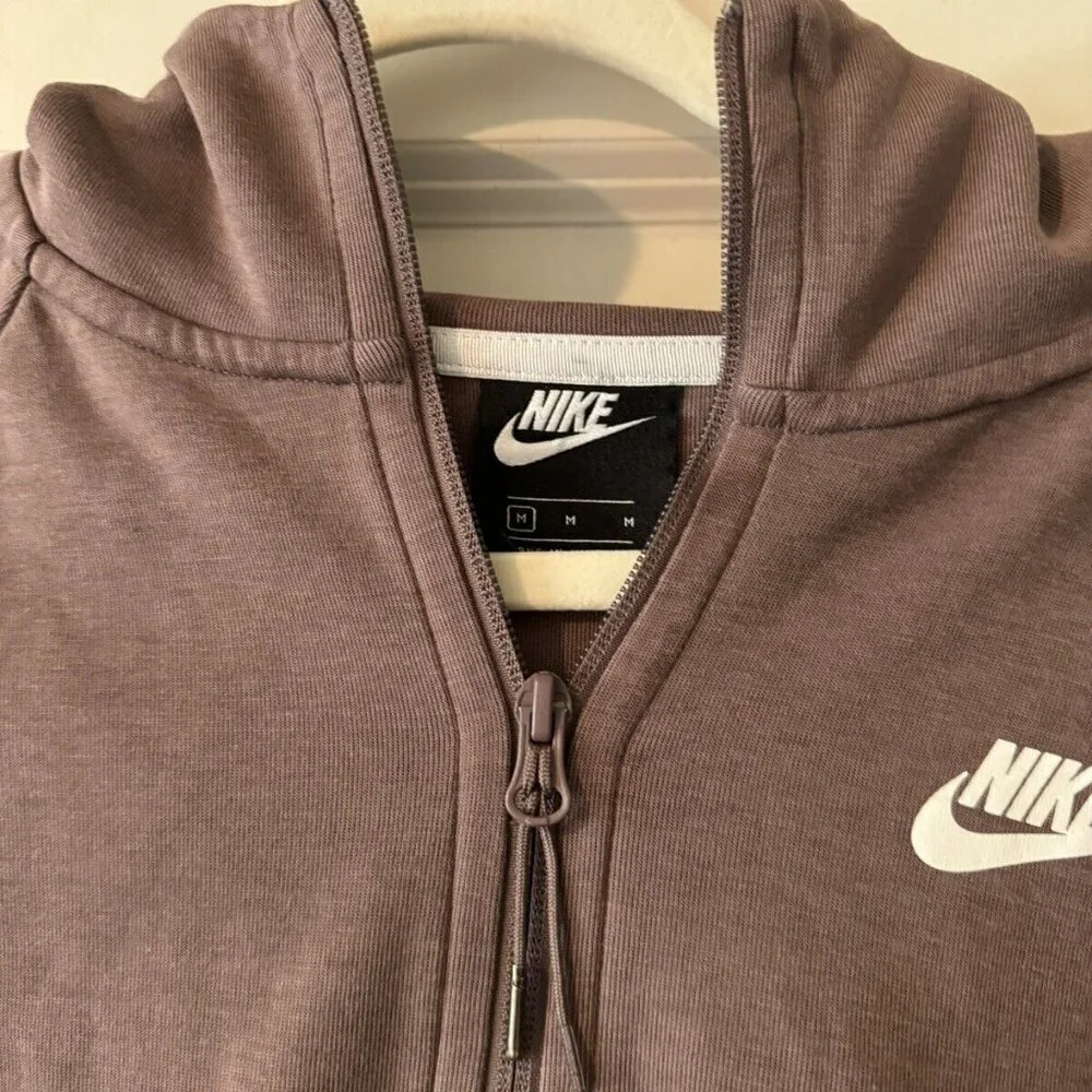 Nike Women's Tech Fleece Cape Full Zip Sweatshirt Brown/Purple Medium EUC